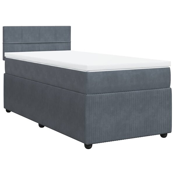 vidaXL Sommier à lattes de lit avec matelas Gris foncé 100x200 cm