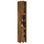 vidaXL Armoire de bain Chêne fumé 30x30x183 5 cm Bois d'ingénierie