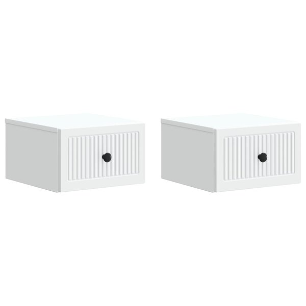vidaXL Cabinet de chevet mural 2 Pièces Blanc 33 x 34 5 x 20 cm