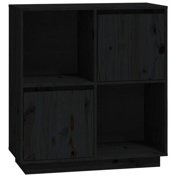 vidaXL Buffet noir 74x35x80 cm bois massif de pin