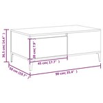 vidaXL Table basse Chêne fumé 90x50x36 5 cm Bois d'ingénierie