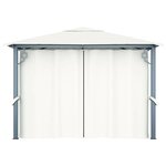 vidaXL Tonnelle avec rideau et lumières LED 3x3 m Crème Aluminium