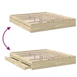 vidaXL Cadre de lit avec tiroirs sans matelas chêne sonoma 180x200 cm
