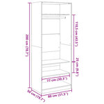 vidaXL Garde-robe noir 80x50x200 cm bois d'ingénierie