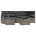 vidaXL Ensemble de canapé de jardin 7 Pièces Gris 232 x 122 x 85 cm