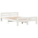vidaXL Lit bibliothèque sans matelas blanc 135x190 cm bois pin massif