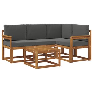 vidaXL Ensemble de canapés d'extérieur 5 Pièces Naturel et Anthracite