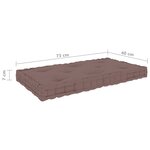 vidaXL Coussin de plancher de palette Taupe 73x40x7 cm Coton