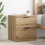 vidaXL Cabinet de chevet 2 Pièces chêne artisanal 45 x 39 x 50 cm