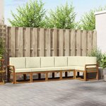 vidaXL Ensemble de canapés d'extérieur 6 Pièces Naturel et Crème