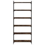 vidaXL Bibliothèque 6 niveaux chêne fumé 80x30x188cm bois d'ingénierie