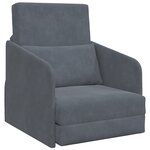 vidaXL Canapé-lit de sol 2-en-1 gris foncé 65x80x83 cm en velours