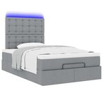 vidaXL Cadre de lit ottoman et matelas gris clair 120x200 cm tissu