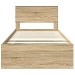 vidaXL Cadre de lit avec tête de lit Sonoma 100 x 200 cm Pin massif