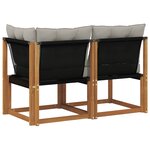 vidaXL Canapé d’extérieur milieu et coin avec coussin 2 Pièce Naturel