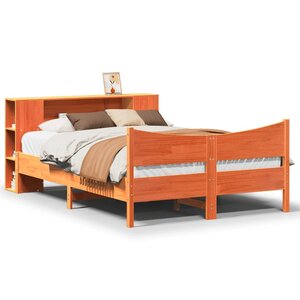 vidaXL Cadre de lit sans matelas cire marron 160x200cm bois pin massif