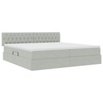 vidaXL Lit de Rangement avec matelas Gris clair 200 x 200 cm Velours