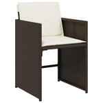 vidaXL Ensemble à manger de jardin avec coussins 13 Pièces marron rotin