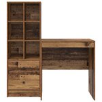 vidaXL Bureau avec tiroir avec étagère avec stockage 2 Pièces Bois ancien