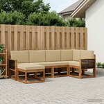 vidaXL Ensemble de canapés d'extérieur 6 Pièces Naturel et Beige