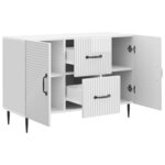 vidaXL Buffet Blanc brillant 89 x 34 5 x 60 cm Bois d'ingénierie