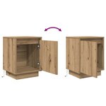 vidaXL Armoire de chevet et lumières LED chêne artisanal 38x34x50 cm