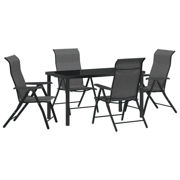 vidaXL Ensemble de Dîner de Jardin 5 Pièces Gris Poly Rattan