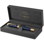 PARKER Duofold Prestige Centennial Stylo plume  Chevron Bleu  Plume fine en or 18K  Coffret cadeau