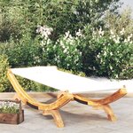 vidaXL Lit de repos extérieur 100x188 5x44 cm Bois courbé massif Crème