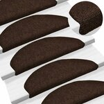 vidaXL Tapis d'escalier auto-adhésifs 20 pièces 65 x 21 x 4 cm Marron Demi-rond Grand