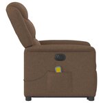 vidaXL Fauteuil inclinable de massage électrique Marron Tissu