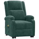 vidaXL Fauteuil de massage Vert foncé Velours