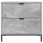 vidaXL Table de chevet Gris béton 63 5 x 36 x 61 cm Bois d'ingénierie