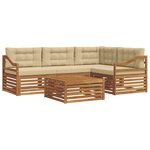 vidaXL Ensemble de canapés d'extérieur 5 Pièces Naturel et Beige