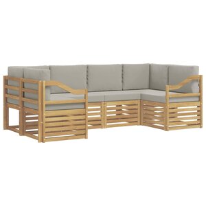 vidaXL Ensemble de canapés d'extérieur 6 pc Blanc et gris clair