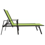vidaXL Chaise longue acier et tissu textilène vert