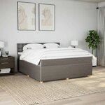 vidaXL Sommier à lattes de lit avec matelas Taupe 180x200 cm Tissu
