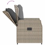 vidaXL Ensemble à manger de jardin et coussins 9 Pièces gris clair rotin