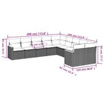 vidaXL Salon de jardin avec coussins 10 Pièces beige résine tressée