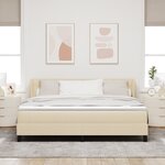 Lit tapissier vidaXL avec matelas Crème 180x200 cm Tissu