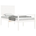 vidaXL Lit pour personne âgée et tête de lit 90x200 cm bois massif