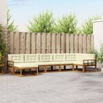 vidaXL Ensemble de canapés d'extérieur 7 Pièces Naturel et Crème