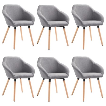 vidaXL Chaises à manger lot de 6 gris clair tissu