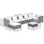 vidaXL Salon de jardin 8 Pièces avec coussins Résine tressée Gris
