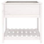 vidaXL Jardinière avec étagère Blanc 82 5x82 5x81cm Bois massif de pin