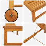 vidaXL Chaises longues 2 Pièces Bois massif d'acacia