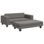 vidaXL Canapé avec repose-pied pour enfants gis 100x50x30cm similicuir