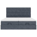 vidaXL Cadre de lit ottoman avec matelas gris foncé 200x200 cm velours