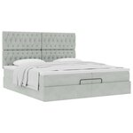 vidaXL Cadre de lit ottoman avec matelas gris clair 200x200 cm velours