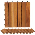 vidaXL Carreau de terrasse 20 Pièces Marron 30 x 30 cm Bois d'acacia